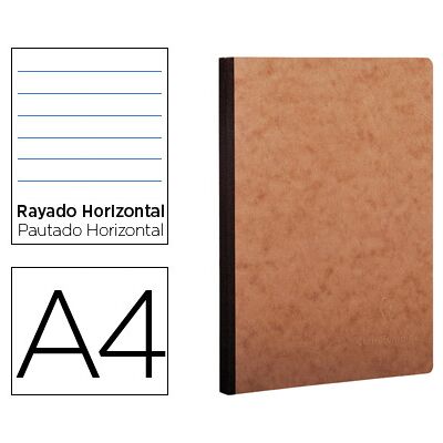 CLAIREFONTAINE Caderno Moleskine Capa Cartolina A4 Pautado 96F Kraft CLAIREFONTAINE Caderno Moleskine Capa Cartolina A4 Pautado 96F Kraft