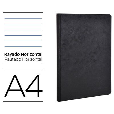 CLAIREFONTAINE Caderno Moleskine Capa Cartolina A4 Pautado 96F Preto CLAIREFONTAINE Caderno Moleskine Capa Cartolina A4 Pautado 96F Preto