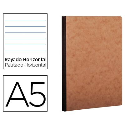 CLAIREFONTAINE Caderno Moleskine Capa Cartolina A5 Pautado 96F Kraft CLAIREFONTAINE Caderno Moleskine Capa Cartolina A5 Pautado 96F Kraft