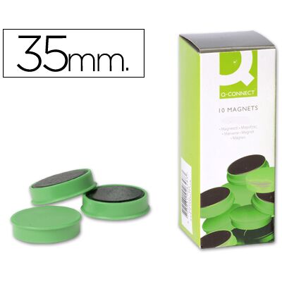 Ímanes verdes Q-connect 35 mm - Pacote com 10 Ímanes verdes Q-connect 35 mm - Pacote com 10