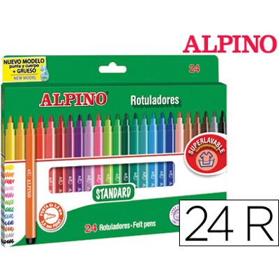 Marcador Alpino Standard Cajxa de 24 Cores Marcador Alpino Standard Cajxa de 24 Cores