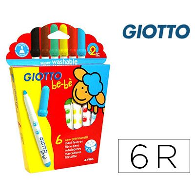 Marcador Giotto Bebe Caixa de 6 Cores Marcador Giotto Bebe Caixa de 6 Cores