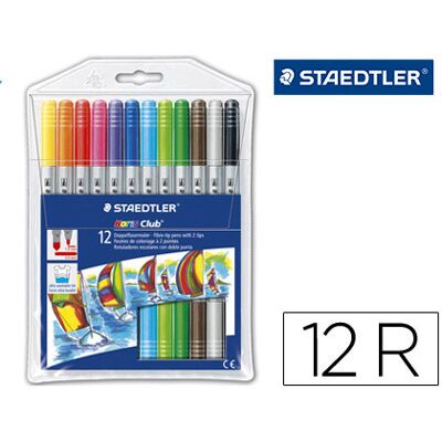 Marcador Staedtler Noris Club Dupla Ponta Caixa de 12 Cores Sortidas Marcador Staedtler Noris Club Dupla Ponta Caixa de 12 Cores Sortidas