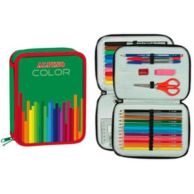 Plumier Escolar Alpino Color Pequenho Duplo Cremallera Plumier Escolar Alpino Color Pequenho Duplo Cremallera