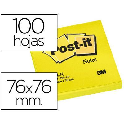 Bloco Notas Adesivas Post-It Amarelo 76 X 76 mm Bloco Notas Adesivas Post-It Amarelo 76 X 76 mm