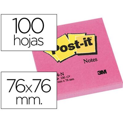 Bloco Notas Adesivas Post-It Fucsia 76 X 76 mm Bloco Notas Adesivas Post-It Fucsia 76 X 76 mm