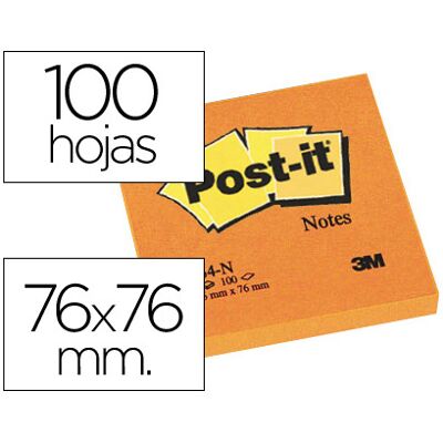 Bloco Notas Adesivas Post-It Laranja 76 X 76 mm Bloco Notas Adesivas Post-It Laranja 76 X 76 mm