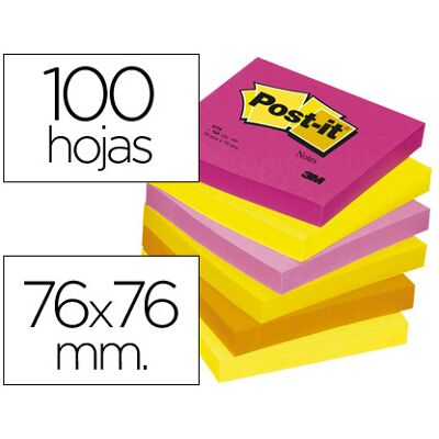Bloco Notas Adesivas Post-It Neon 76 X 76 mm Bloco Notas Adesivas Post-It Neon 76 X 76 mm
