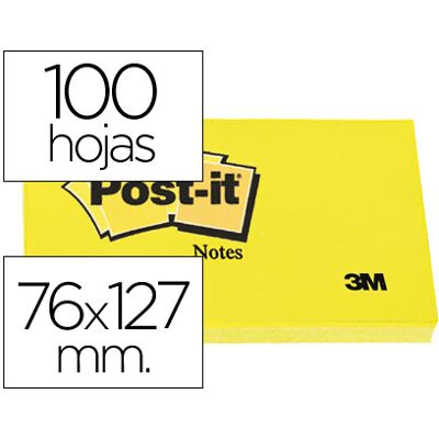 Bloco Notas Adesivas Post-It Post-It Amarelo 76 X 127 mm Bloco Notas Adesivas Post-It Post-It Amarelo 76 X 127 mm