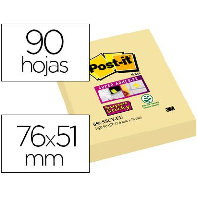 Bloco Notas Adesivas Post-It Super Sticky 47,6X72mm c/ 90 Folhas 565 Amarelo Canario Bloco Notas Adesivas Post-It Super Sticky 47,6X72mm c/ 90 Folhas 565 Amarelo Canario