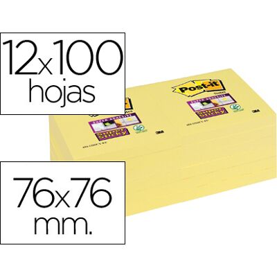 Bloco Notas Adesivas Post-It Super Sticky 76X76 mm c/ 12 Blocos Amarelo Canario Bloco Notas Adesivas Post-It Super Sticky 76X76 mm c/ 12 Blocos Amarelo Canario