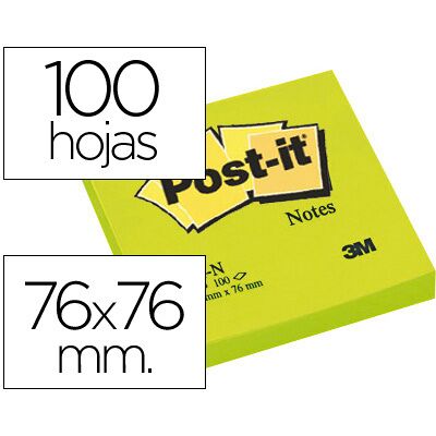 Bloco Notas Adesivas Post-It Verde 76 X 76 mm Bloco Notas Adesivas Post-It Verde 76 X 76 mm