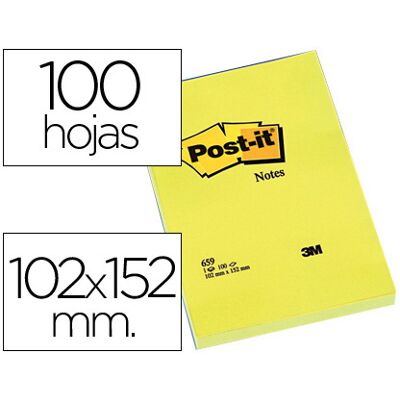 Bloco Notas Aderentes Post-It 102X152 mm Liso c/ 100 Fls Bloco Notas Aderentes Post-It 102X152 mm Liso c/ 100 Fls