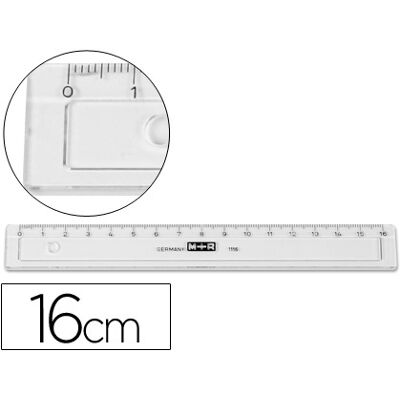 MOR Regua M+R 16 cm Plastico Cinza MOR Regua M+R 16 cm Plastico Cinza