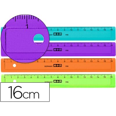 MOR Regua M+R 16 cm Plastico de Cores Sortidas Graduada e Biselada MOR Regua M+R 16 cm Plastico de Cores Sortidas Graduada e Biselada