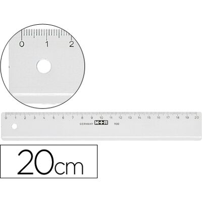 MOR Regua M+R 20 cm Plastico Transparente MOR Regua M+R 20 cm Plastico Transparente