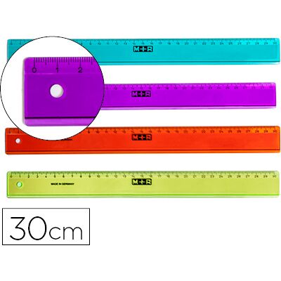 MOR Regua M+R 30 cm Plastico de Cores Sortidas Graduada e Biselada MOR Regua M+R 30 cm Plastico de Cores Sortidas Graduada e Biselada