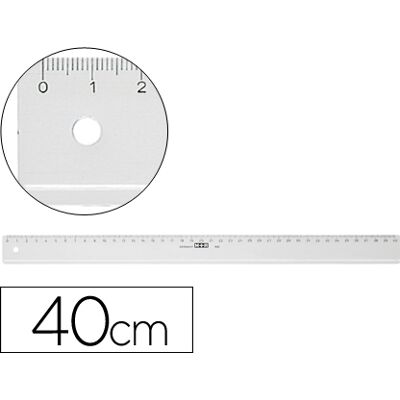 MOR Regua M+R 40 cm Plastico Transparente MOR Regua M+R 40 cm Plastico Transparente