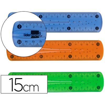 LIDERPAPEL Regua Plastico Flexivel de 15 cm Cores Sortidas LIDERPAPEL Regua Plastico Flexivel de 15 cm Cores Sortidas