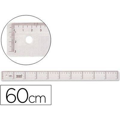 LIDERPAPEL Regua Plastico Transparente 60 cm LIDERPAPEL Regua Plastico Transparente 60 cm