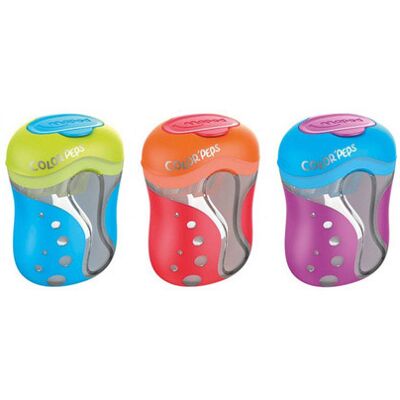 Afia Lápis Color Peps Maped de Dois Usos c/ Deposito Cores Sortidas Afia Lápis Color Peps Maped de Dois Usos c/ Deposito Cores Sortidas