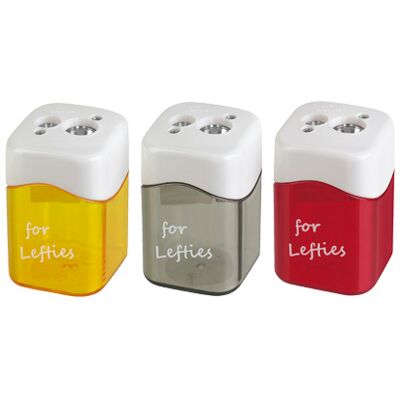MOR Afia Lápis M+R Metalico p/ Esquerdinos de Dois Usos c/ Deposito Cores Sortidas MOR Afia Lápis M+R Metalico p/ Esquerdinos de Dois Usos c/ Deposito Cores Sortidas