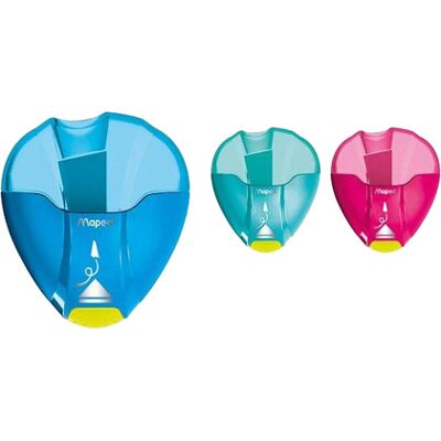 Afia Lápis Maped em Plastico I-Gloo de Um Uso c/ Deposito Cores Sortidas Afia Lápis Maped em Plastico I-Gloo de Um Uso c/ Deposito Cores Sortidas