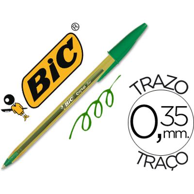 Caneta Bic Cristal Ponta Fina Verde Caneta Bic Cristal Ponta Fina Verde