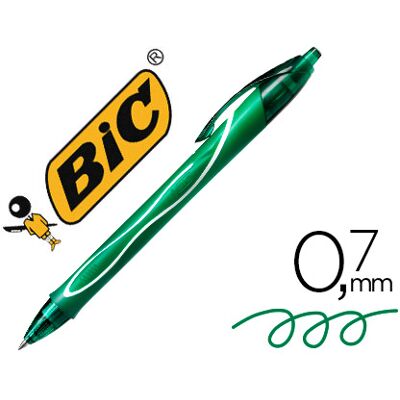Caneta Bic Gelocity Quick Dry Retratil Tinta Gel Verde Ponta de 0,7 mm Caneta Bic Gelocity Quick Dry Retratil Tinta Gel Verde Ponta de 0,7 mm