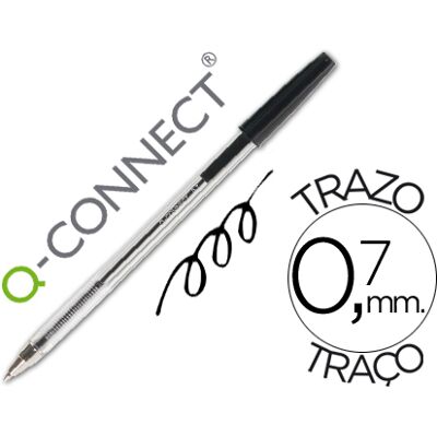 Caneta Cristal Q-Connect Ponta Media Preto Caneta Cristal Q-Connect Ponta Media Preto