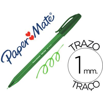 PAPERMATE Caneta Paper Mate Inkjoy 100 Ponta Media Traco 1 mm Verde PAPERMATE Caneta Paper Mate Inkjoy 100 Ponta Media Traco 1 mm Verde