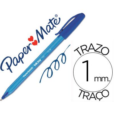 PAPERMATE Caneta Paper Mate Inkjoy 100 Ponta Media Trazo 1mm Azul PAPERMATE Caneta Paper Mate Inkjoy 100 Ponta Media Trazo 1mm Azul
