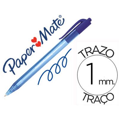 PAPERMATE Caneta Paper Mate Inkjoy 100 Retratil Ponta Media Azul PAPERMATE Caneta Paper Mate Inkjoy 100 Retratil Ponta Media Azul