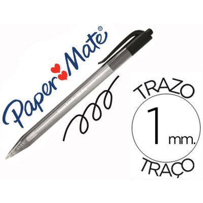 PAPERMATE Caneta Paper Mate Inkjoy 100 Retratil Ponta Media Preto PAPERMATE Caneta Paper Mate Inkjoy 100 Retratil Ponta Media Preto