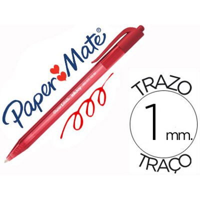 PAPERMATE Caneta Paper Mate Inkjoy 100 Retratil Ponta Media Vermelho PAPERMATE Caneta Paper Mate Inkjoy 100 Retratil Ponta Media Vermelho