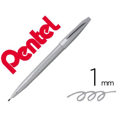 Caneta Pentel c/ Ponta de Fibra Sign Pen Cinza Caneta Pentel c/ Ponta de Fibra Sign Pen Cinza