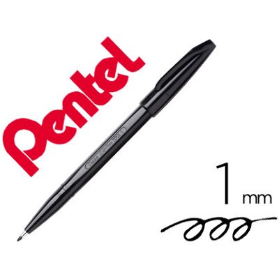 Caneta Pentel c/ Ponta de Fibra Sign Pen Preta Caneta Pentel c/ Ponta de Fibra Sign Pen Preta