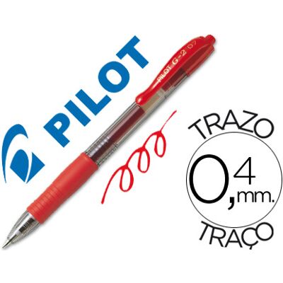 Caneta Pilot G-2 Vermelho Tinta Gel -Retratil -Com Grip Caneta Pilot G-2 Vermelho Tinta Gel -Retratil -Com Grip