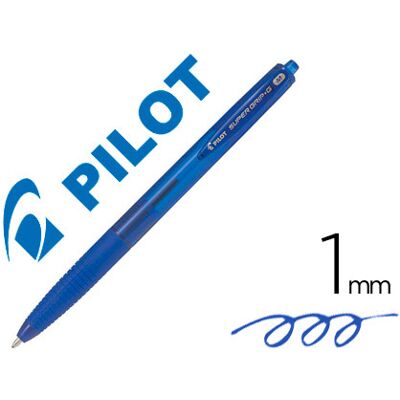 Caneta Pilot Supergrip G Azul Retratil Sujeicao de Borracha Tinta Base de Oleo Caneta Pilot Supergrip G Azul Retratil Sujeicao de Borracha Tinta Base de Oleo