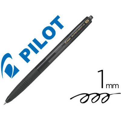 Caneta Pilot Supergrip G Preto Retratil Sujeicao de Borracha Tinta Base de Oleo Caneta Pilot Supergrip G Preto Retratil Sujeicao de Borracha Tinta Base de Oleo