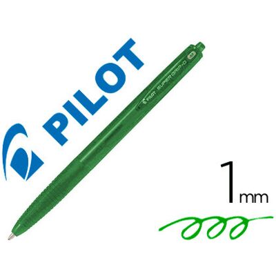 Caneta Pilot Supergrip G Verde Retratil Sujeicao de Borracha Tinta Base de Oleo Caneta Pilot Supergrip G Verde Retratil Sujeicao de Borracha Tinta Base de Oleo
