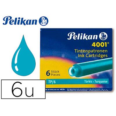 Cartucho Pelikan Tp6 Turquesa Cartucho Pelikan Tp6 Turquesa