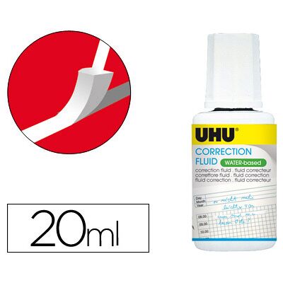 Corretor Uhu de Frasco Base Aquosa 20 ml Corretor Uhu de Frasco Base Aquosa 20 ml
