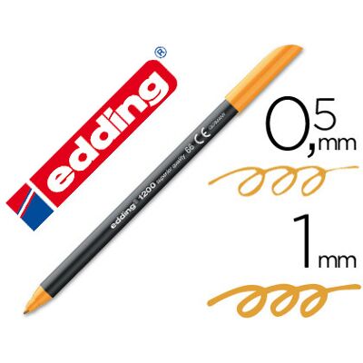 Marcador Edding 1200 Ponta Fibra 0.5mm Laranja Neon Marcador Edding 1200 Ponta Fibra 0.5mm Laranja Neon