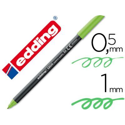 Marcador Edding 1200 Ponta Fibra 0.5mm Verde Neon Marcador Edding 1200 Ponta Fibra 0.5mm Verde Neon