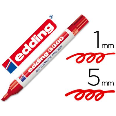 Marcador Edding 3300 N.2 Vermelho - Ponta Biselada Marcador Edding 3300 N.2 Vermelho - Ponta Biselada
