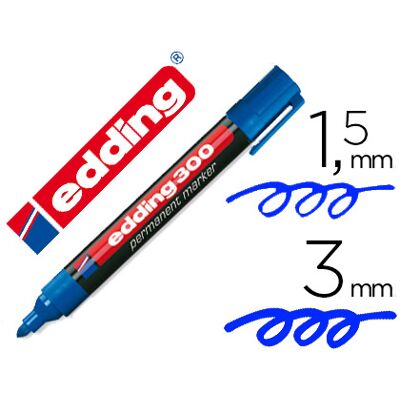 Marcador Edding Marcador Permanente 300 Azul Ponta Redonda 1,5 mm Marcador Edding Marcador Permanente 300 Azul Ponta Redonda 1,5 mm