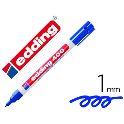Marcador Edding Marcador Permanente 400 Azul Ponta Redonda 1 mm Marcador Edding Marcador Permanente 400 Azul Ponta Redonda 1 mm