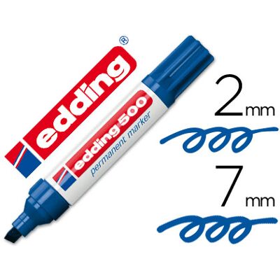 Marcador Edding Marcador Permanente 500 Azul - Ponta Biselada 7 mm Marcador Edding Marcador Permanente 500 Azul - Ponta Biselada 7 mm
