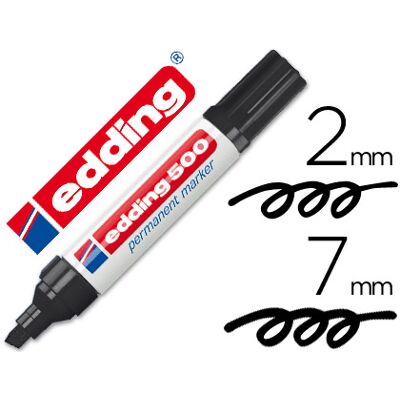 Marcador Edding Marcador Permanente 500 Preto - Ponta Biselada 7mm Marcador Edding Marcador Permanente 500 Preto - Ponta Biselada 7mm